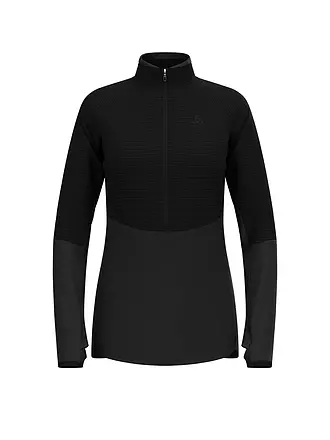 ODLO | Zipshirt intimo da donna Descent Ceramiwarm | schwarz